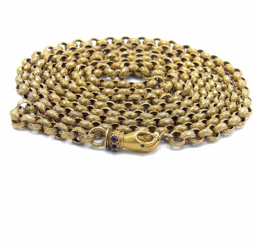 Collier Collier chaîne muff en pinchbeck géorgien avec fermoir main 58 Facettes