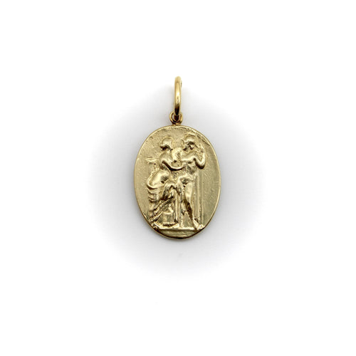 Pendentif Signature - Pendentif médaillon intaille Vénus et Mars en or 14k 58 Facettes