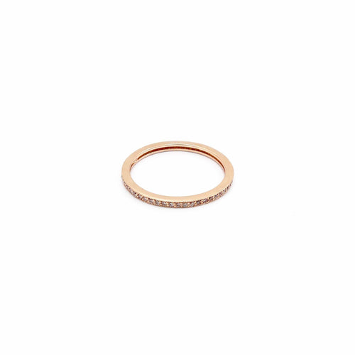 Bague Bague éternité - Alliance en or rose 14K et diamants pavés 58 Facettes