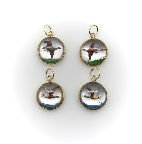 Pendentif Essex Crystal - Pendentif canard colvert en or jaune 18 carats 58 Facettes A20068