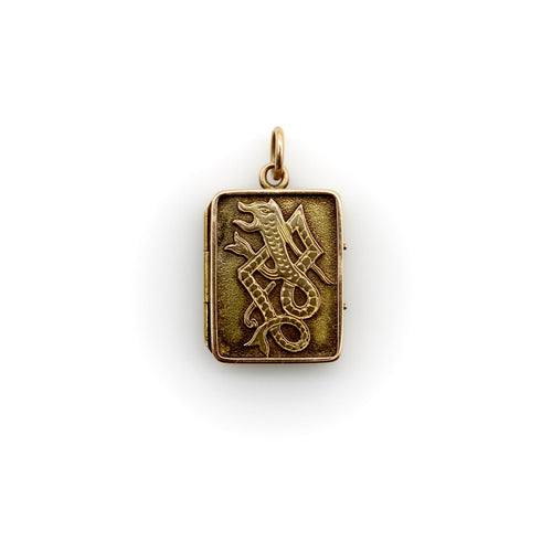 Pendentif Pendentif médaillon victorien celte rectangulaire en or 14K 58 Facettes