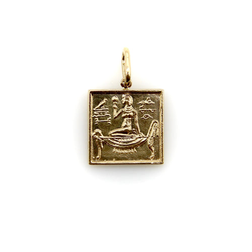 Pendentif Pendentif ingot carré style Egyptian Revival en or 14K 58 Facettes