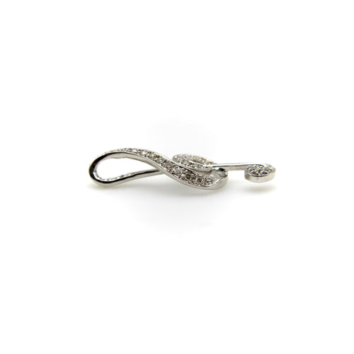 Pendentif Vintage - Pendentif clé de sol en or blanc 18k et diamants 58 Facettes