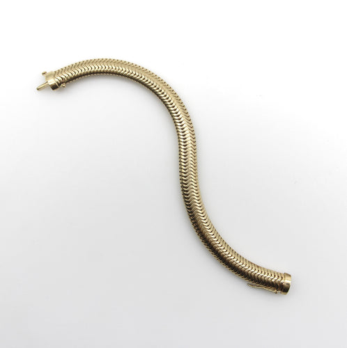 Bracelet Bracelet chaîne serpent épaisse vintage en or jaune 14K 58 Facettes A2001J