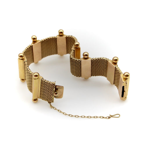 Bracelet Bracelet tissé moderniste en or jaune 18 carats 58 Facettes