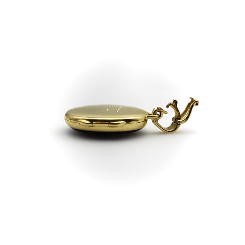 Pendentif Fabergé - Pendentif médaillon en or 18k, diamants et émail guilloché 58 Facettes