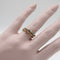 Bague 53 Bague vintage motif bulles en or rose 14k et diamants 58 Facettes