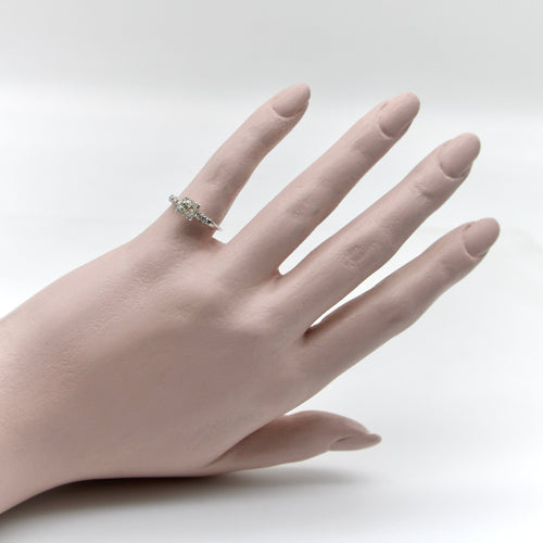 Bague 52 Art déco - Bague de fiançailles en or blanc 14k avec diamants taille ancienne 58 Facettes