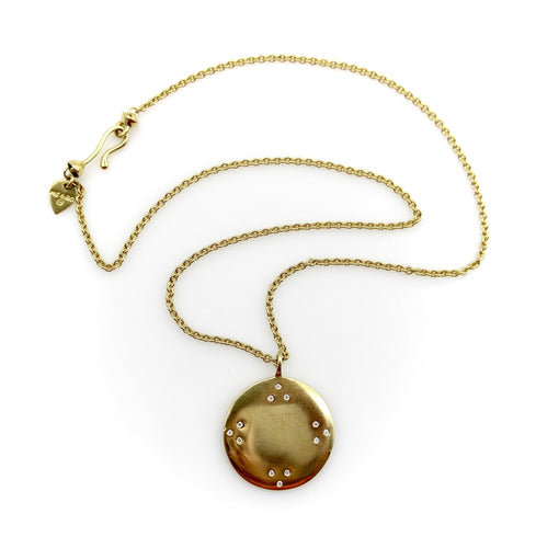 Pendentif Me & Ro - Pendentif miroir tibétain en or 18K et diamants 58 Facettes A20043