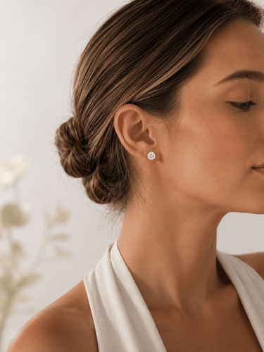 Boucles d'oreilles Boucles d'oreilles puces en or 14K et diamants GIA 58 Facettes UN0125
