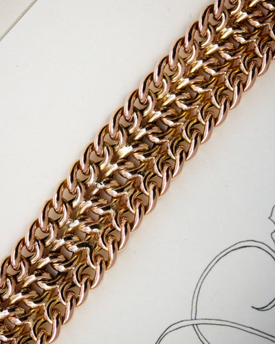 Bracelet Bracelet maille américaine en or rose 750 58 Facettes A12025