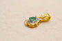 Pendentif Pendentif floral en or jaune 18 carats avec émeraude et diamants 58 Facettes 3896