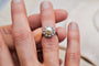 Bague 47.5 Bague circulaire perle et diamants en or blanc 18 carats 58 Facettes 3879
