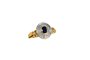 Bague 49 Bague ovale bicolore en or jaune 18 carats, saphir et diamants 58 Facettes 3916