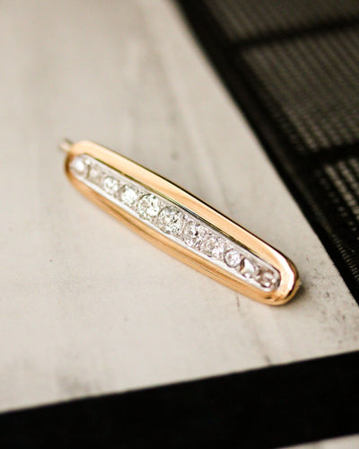 Broche Broche barrette Art déco en or jaune et blanc 750 et diamants 58 Facettes C1760