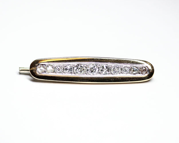 Broche Broche barrette Art déco en or jaune et blanc 750 et diamants 58 Facettes C1760