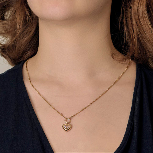 Pendentif Chopard Happy Diamonds - Pendentif cœur en or jaune et diamants 58 Facettes BO/250064