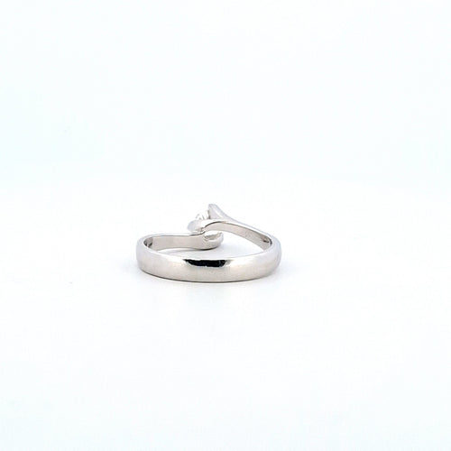 Bague 60 Bague solitaire en or blanc 18 ct avec diamant 0,40 ct 58 Facettes