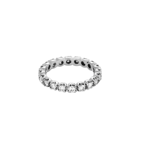 Bague 49 Alliance américaine - Bague en or blanc 18K et diamants 58 Facettes BO/250071
