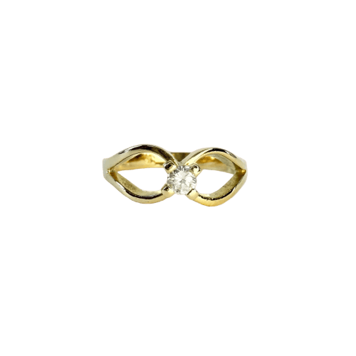 Bague 52 Bague solitaire en or jaune et diamant 58 Facettes