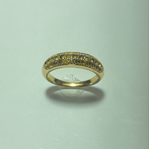 Bague 53.5 Bague pavée en or jaune 18 carats 5,84 g 58 Facettes 260027