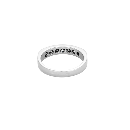 Bague 53 Alliance demi-tour - Bague en or blanc 18 carats et diamants 58 Facettes BO/250073