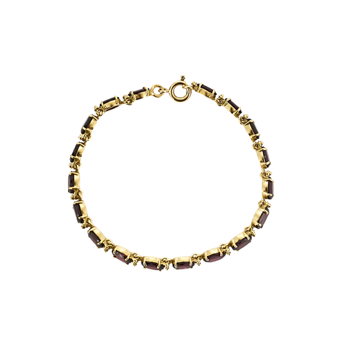 Bracelet Bracelet ligne en or jaune 18 carats et grenats 58 Facettes BO/250055