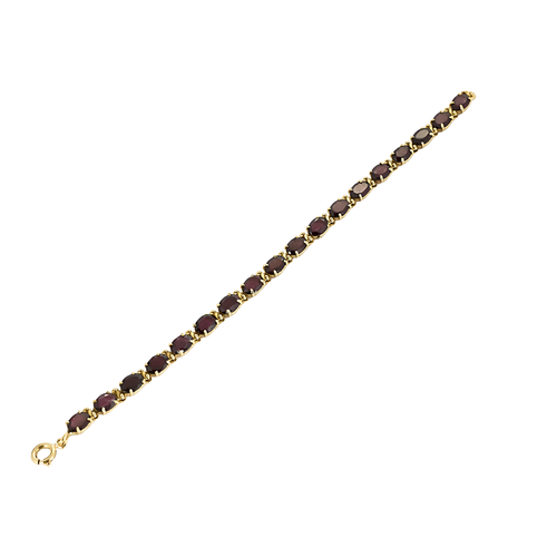 Bracelet Bracelet ligne en or jaune 18 carats et grenats 58 Facettes BO/250055