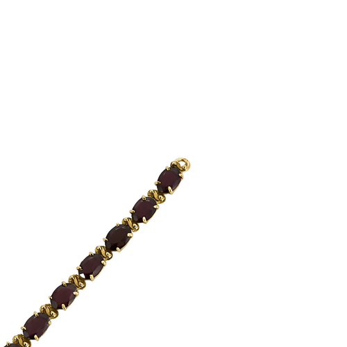 Bracelet Bracelet ligne en or jaune 18 carats et grenats 58 Facettes BO/250055