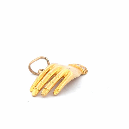Pendentif Pendentif main en or jaune 18 kt avec diamants 58 Facettes