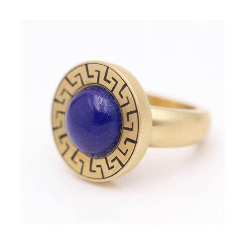 Bague AZTECA - Bague en or jaune 18 kt avec lapis-lazuli 58 Facettes UKD102946JC