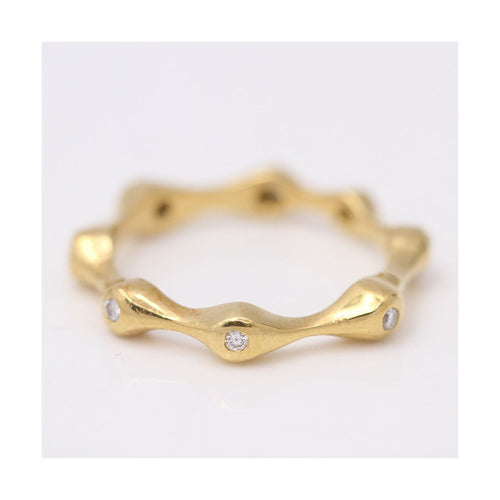 Bague ONDAS - Bague en or jaune 18 kt et diamants 58 Facettes UKD359540JC
