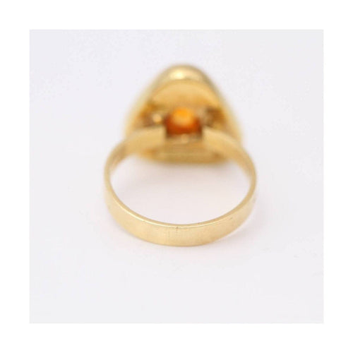 Bague Bague - Cabochon citrine 4 mm en or jaune 18 ct 58 Facettes UKD359543JC