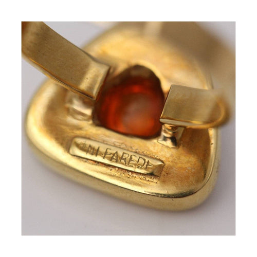 Bague Bague - Cabochon citrine 4 mm en or jaune 18 ct 58 Facettes UKD359543JC