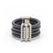 Bague Bague - Or blanc 18 kt, caoutchouc et diamants 58 Facettes UKD359663LF