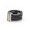 Bague Bague - Or blanc 18 kt, caoutchouc et diamants 58 Facettes UKD359663LF
