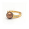 Bague 55 LARGÉ - Bague en or rose 18 kt avec perle et diamants 58 Facettes UKD359665LF