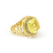 Bague 56 Bague - Diamants et quartz citron en or jaune 18 kt 58 Facettes UKD359671LF