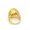 Bague 56 Bague - Diamants et quartz citron en or jaune 18 kt 58 Facettes UKD359671LF