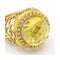 Bague 56 Bague - Diamants et quartz citron en or jaune 18 kt 58 Facettes UKD359671LF
