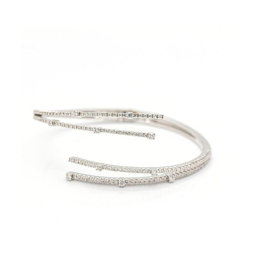 Bracelet RAY - Bracelet rigide en or blanc 18 kt et diamants 58 Facettes UKD359739LF