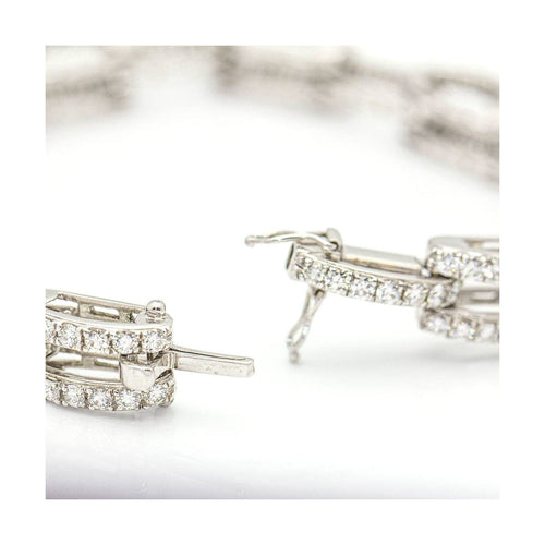 Bracelet CLASS - Bracelet maillons en or blanc 18 kt et diamants 58 Facettes UKD359742LF