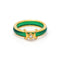Bague Bague en or jaune 18 kt avec agate verte et diamant 58 Facettes UKD359895JC