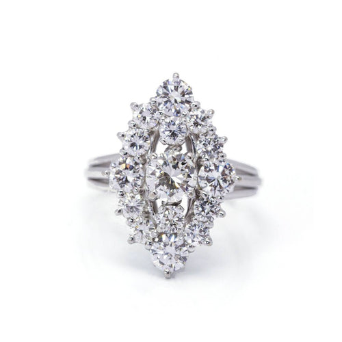 Bague Bague - Diamants taille brillant en or blanc 18 kt 58 Facettes UKD359902JC