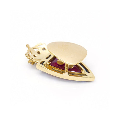 Broche FC Zaragoza - Broche écusson en or jaune 18 ct, diamants, rubis et saphirs 58 Facettes UKD359905JC