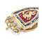 Broche FC Zaragoza - Broche écusson en or jaune 18 ct, diamants, rubis et saphirs 58 Facettes UKD359905JC
