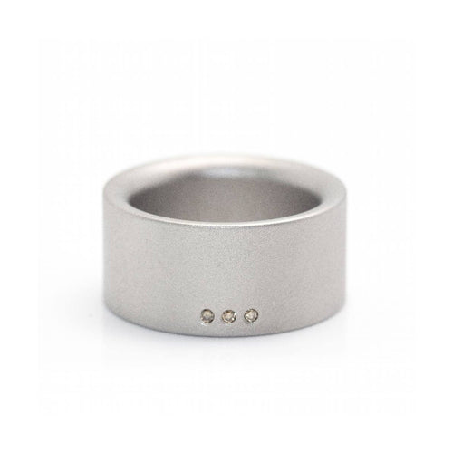 Bague Niessing - Bague en acier sablé et diamants champagne 58 Facettes UKD359993JC