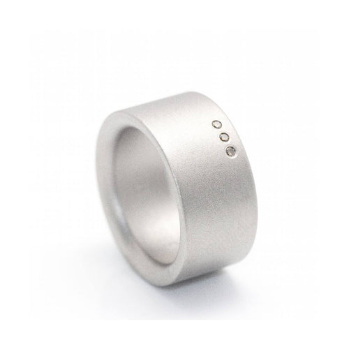 Bague Niessing - Bague en acier sablé et diamants champagne 58 Facettes UKD359993JC