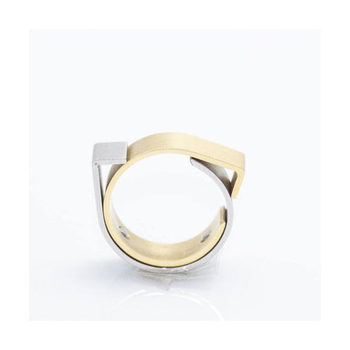 Bague Carl Dau Geometry - Bague en or jaune et acier 58 Facettes UKD359995JC