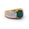 Bague 53 Bague - Jonc en or 18 ct avec émeraude et diamants 58 Facettes AN573 '(00319)